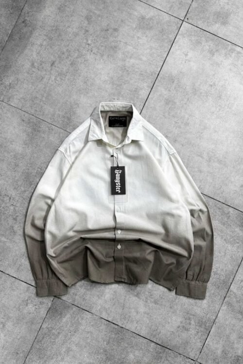 Pastane Oversized Shirt – White & Brown