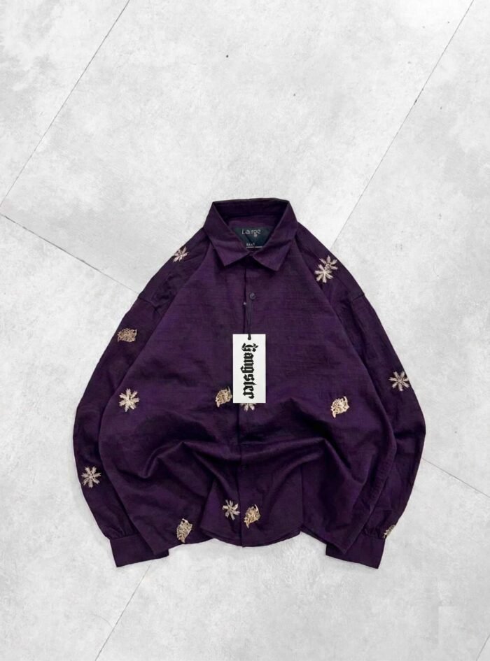 Royal Frost Embroidered Shirt-purple1