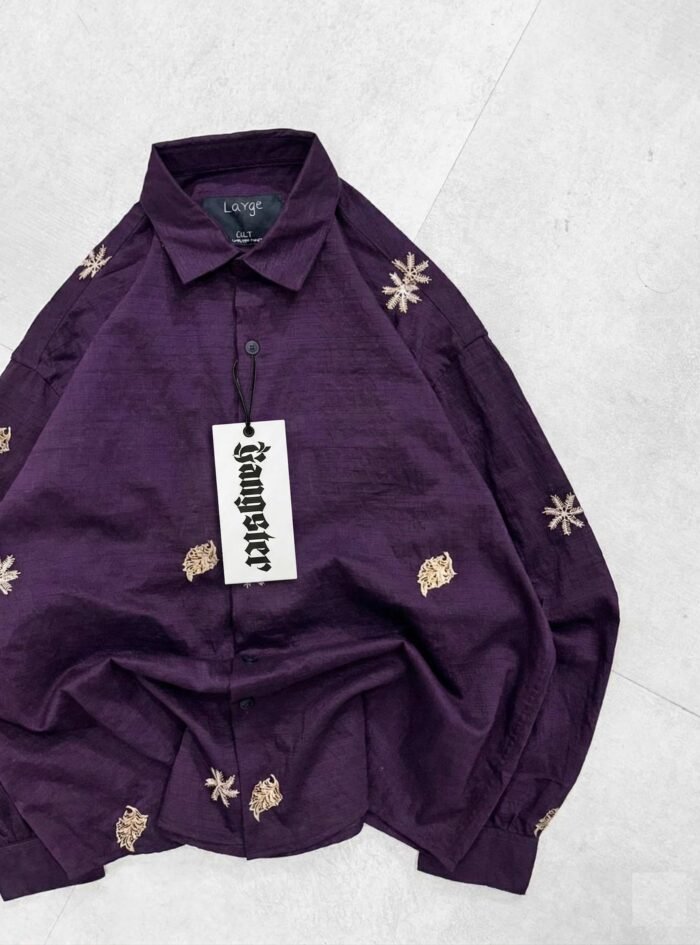 Royal Frost Embroidered Shirt-purple2