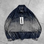 Society Back Printed Faded Effect Dropshoulder Shirt-blue1