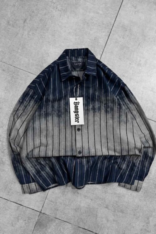 Society Back Printed Faded Effect Dropshoulder Shirt