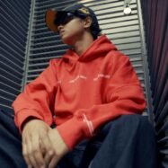 Stop Being An Idiot Back Printed Oversize Hoodie-Orange3