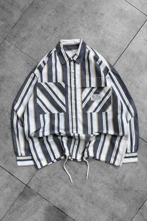 Stussy Back Patch Printed With Drawstring Dropshoulder Shirt
