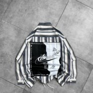 Stussy Back Patched Printed With DrawString Dropshoulder Shirt-grey2