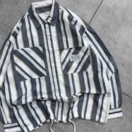 Stussy Back Patched Printed With DrawString Dropshoulder Shirt-grey3