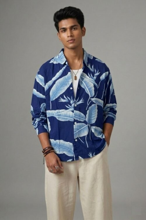 Tropical Leaf Print Shirt