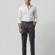 Vintage Elite Pleated Gurkha Pants-grey1