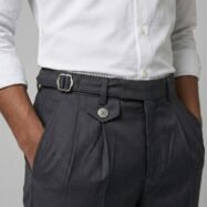 Vintage Elite Pleated Gurkha Pants-grey3