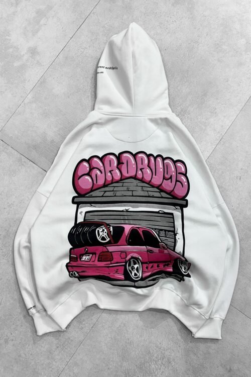 Car Drugs Back Printed Oversize Hoodie