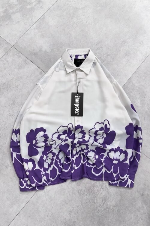 Bottom Floral Print Drop Shoulder Shirt