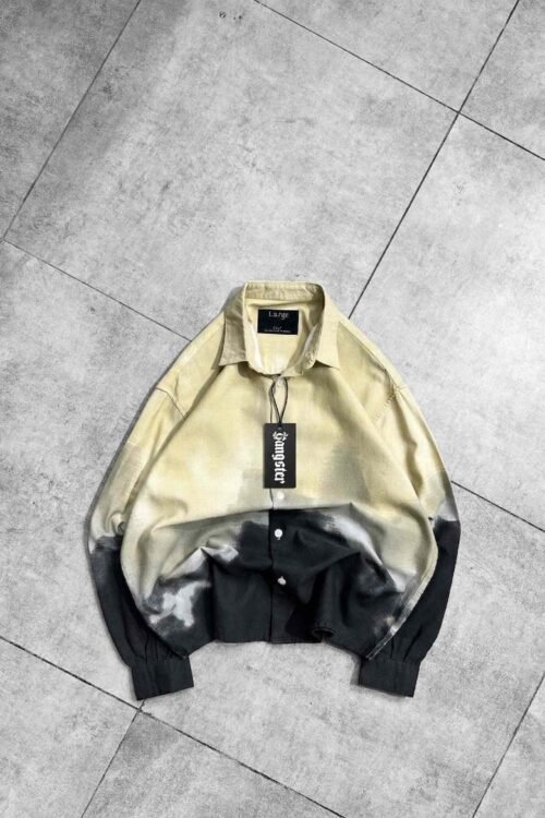 Gradient Fade Oversized Button-Up Shirt