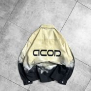 Gradient Fade Oversized Button-Up Shirt-yellow2