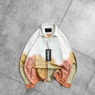 HURACAN Back Printed Oversized Button-Up Shirt-orange and yellow1