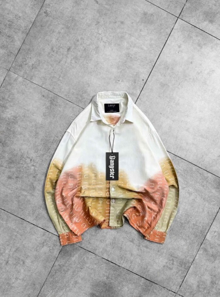 HURACAN Back Printed Oversized Button-Up Shirt-orange and yellow1