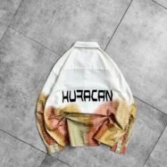 HURACAN Back Printed Oversized Button-Up Shirt-orange and yellow2