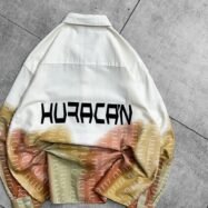 HURACAN Back Printed Oversized Button-Up Shirt-orange and yellow3