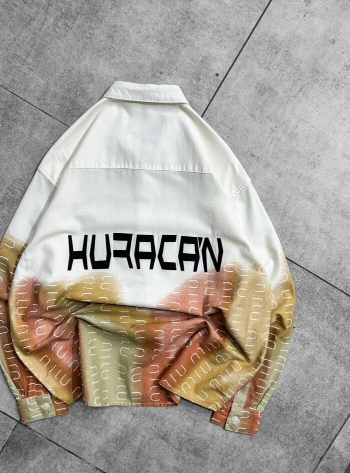 HURACAN Back Printed Oversized Button-Up Shirt-orange and yellow3