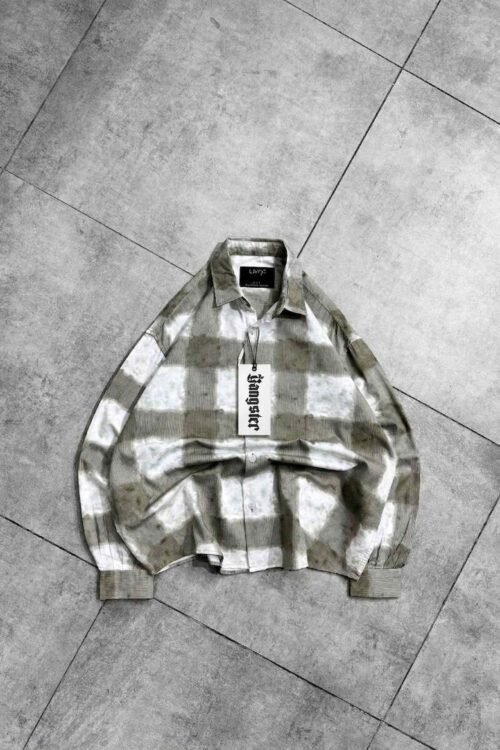 KITEIKU Back Printed Tie-dye Button-up Shirt