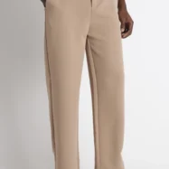 Korean Casual Trousers with Belt Detail Beige2