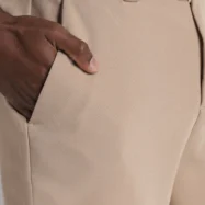 Korean Casual Trousers with Belt Detail Beige3