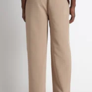 Korean Casual Trousers with Belt Detail Beige4