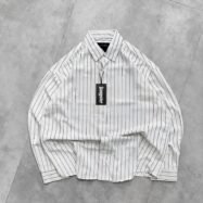 MIMIM Back Printed IMP Stripe Drop Shoulder Shirt- white - 1