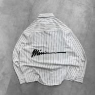 MIMIM Back Printed IMP Stripe Drop Shoulder Shirt- white - 2