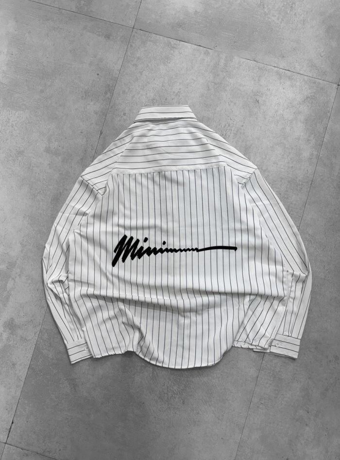 MIMIM Back Printed IMP Stripe Drop Shoulder Shirt- white - 2