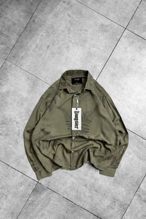 Men’s Relaxed-fit Leaf Print Button-up Shirt
