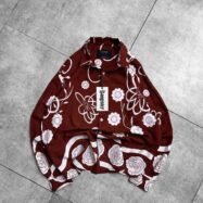 Midnight Rose Satin Touch Shirt-red1