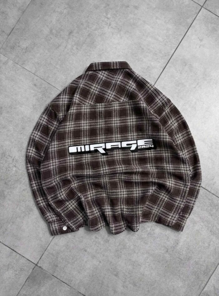 Mirage 2024 Graphic Plaid Shirt-brown white2