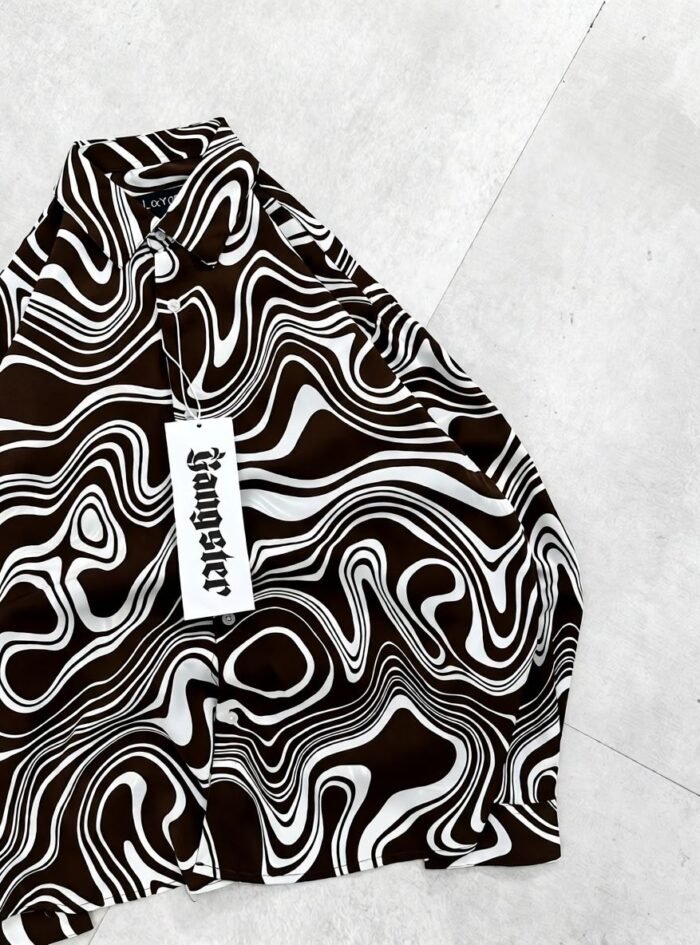 Optical Illusion Wave Printed Shirt - 1