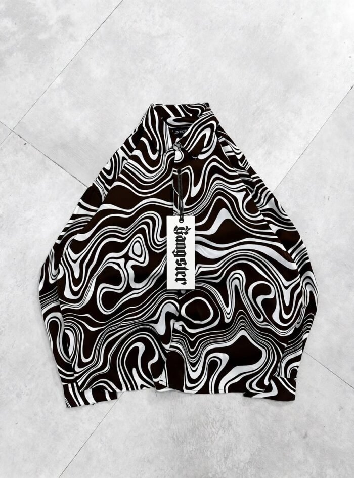 Optical Illusion Wave Printed Shirt - 3
