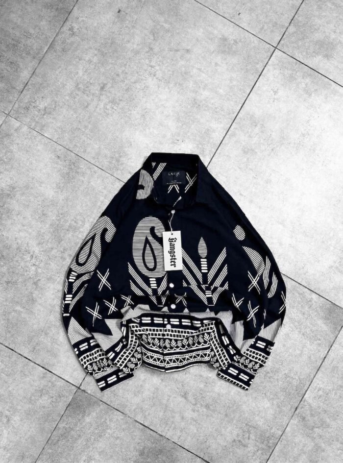 Retro Tribal Street Shirt-black1