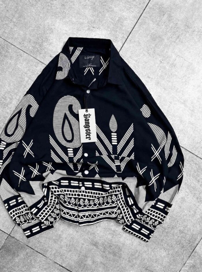 Retro Tribal Street Shirt-black2