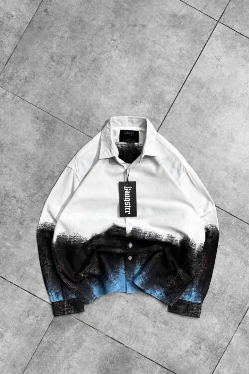 STURDY Back Printed Oversized Button-Up Shirt