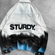 STURDY Back Printed Oversized Button-Up Shirt-blue3