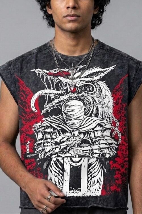 WRAITH BLADE — Acid Wash Muscle Tee