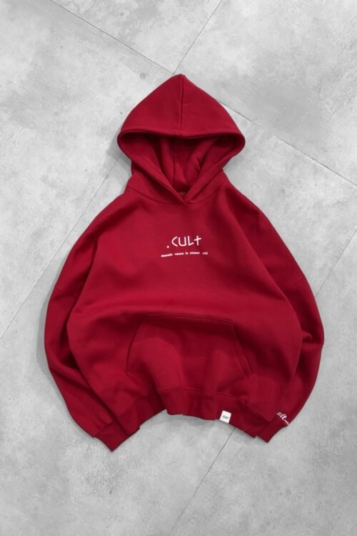 Change Ain't Subtle" Oversized Hoodie — Crimson Red