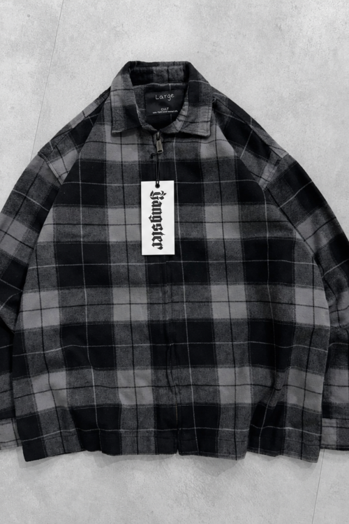 Plaid BOOM Drop Shoulder Zipper Shacket
