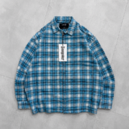 Plaid BOOM Drop Shoulder Zipper Shacket-2