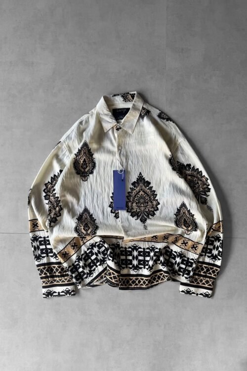 Paisley Damask Print Oversized Shirt