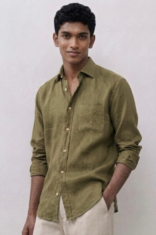 Semi Casual Linen Blend Shirt
