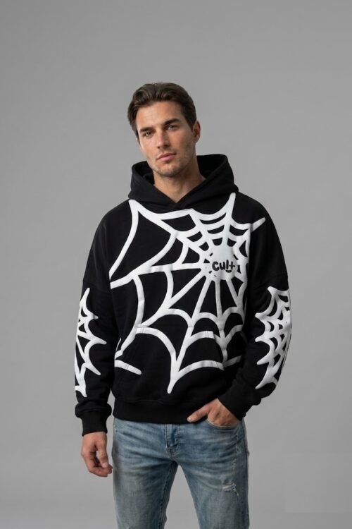 Midnight Web Drop-Shoulder Pullover