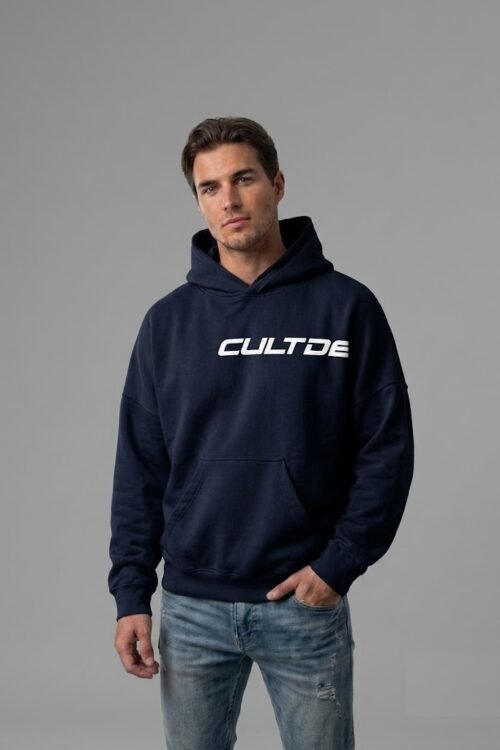 Navy Heavyweight Drop-Shoulder Hoodie