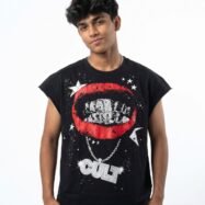 Black with red and white